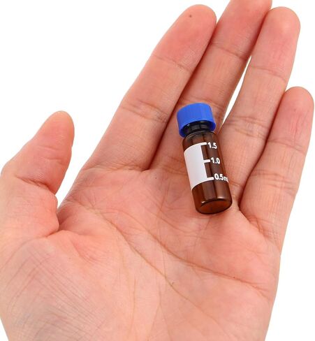 100pcs Chromatography Lab Vial,1.5ml 2ml Screw Thread Sample Vial with Pre-Cut Cap Suitable for Gas Chromatography/Laboratory Consumables/Store in Kuwait