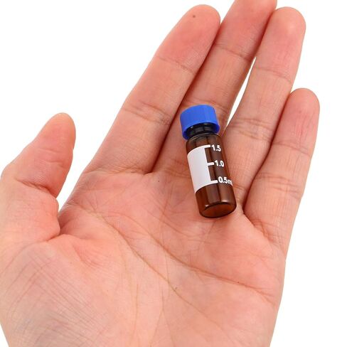 100pcs Autosampler Vials - 1.5ml 2ml Chromatography Sample Vials for Gas Or Liquid Liquid Sample Storage, Suitable for Laboratory Use Light Brown in Saudi Arabia