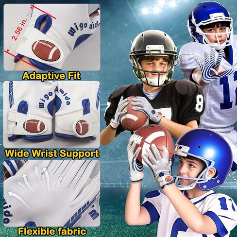 Premium Grip Youth Football Gloves for Boys Girls | Sticky Silicone Palm, Breathable & Comfortable | Perfect for Receiver Training, Flag Football, Ages 7-15 in Kuwait
