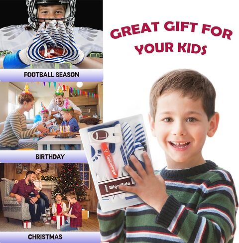 Premium Grip Youth Football Gloves for Boys Girls | Sticky Silicone Palm, Breathable & Comfortable | Perfect for Receiver Training, Flag Football, Ages 7-15 in Kuwait
