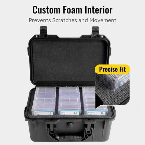 Graded Card Storage Box - Waterproof PSA Slab Case Holds 60 Cards, Fits BGS/CSG/SGC & Toploaders/Magnetic Holders - Sports & Trading Card Organizer (Case Only) in Kuwait