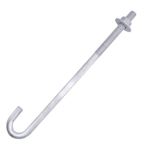 1/2" x 12" J Bolt Anchors (25 Pack) for Concrete with Nuts and Washers, Hot-Dip Galvanized in Kuwait