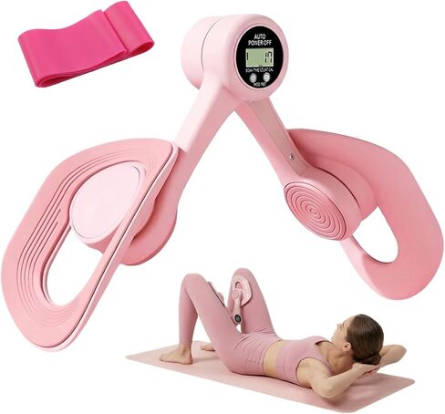 Thigh Trainer Pelvic Floor Muscle Trainer with 3 Smart Modes, 360° Adjustable Design Kegel Inner Thigh Exerciser with 25LB Resistance Band for Home Gym, Workout Equipment for Hip, Leg and Arm in Saudi Arabia