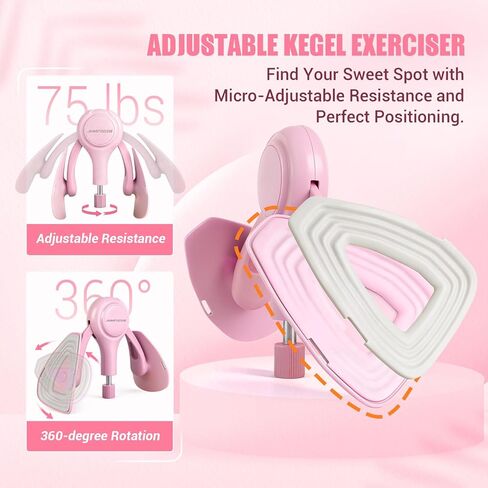 Thigh Trainer for Women, 360° Pelvic Floor Exercise Device with Resistance Band, 15-75LB Adjustable Resistance Thigh Workout Equipment for Inner Thigh Toner, Kegel Exercise, Pelvic Floor Muscle Repair in Kuwait