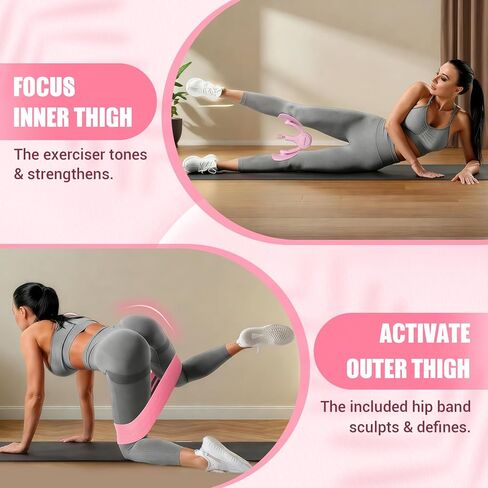 Thigh Trainer for Women, 360° Pelvic Floor Exercise Device with Resistance Band, 15-75LB Adjustable Resistance Thigh Workout Equipment for Inner Thigh Toner, Kegel Exercise, Pelvic Floor Muscle Repair in Kuwait
