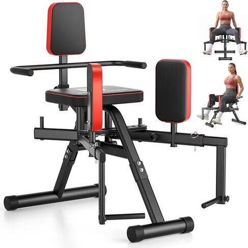2-in-1 Hip Abductor & Adduction Machine for Home Gym, Glute Machine & Thigh Workout Equipment with 6-Level Resistance and Enlarged Padding Seat, Compact Leg Exercise Euipment for Women & Men in Saudi Arabia