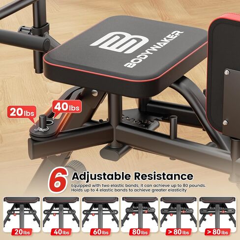 2-in-1 Hip Abductor & Adduction Machine for Home Gym, Glute Machine & Thigh Workout Equipment with 6-Level Resistance and Enlarged Padding Seat, Compact Leg Exercise Euipment for Women & Men in Saudi Arabia