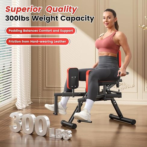 2-in-1 Hip Abductor & Adduction Machine for Home Gym, Glute Machine & Thigh Workout Equipment with 6-Level Resistance and Enlarged Padding Seat, Compact Leg Exercise Euipment for Women & Men in Kuwait
