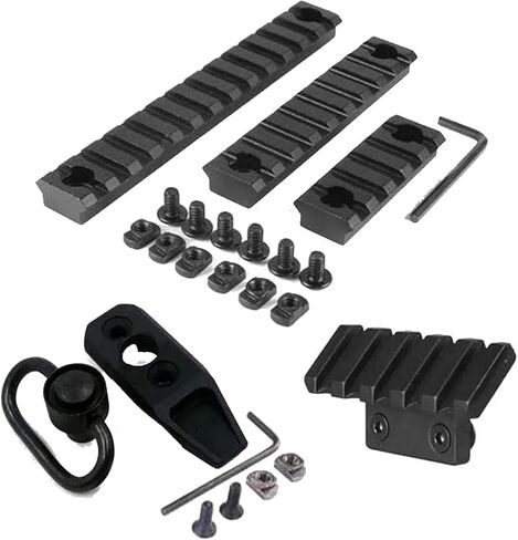 Gotical Combo of 3- M-LOK 45 Degree Offset Mount, 13 Slot, 9 Slot and 5 Slot M-Lok Rail with M-lok Quick Detach QD Sling Swivel Mount Kit-Push Button in Saudi Arabia