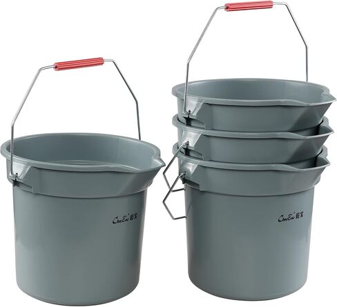 Saedy 4 Pack Round Commercial Cleaning Bucket, 14 Quart Plastic Water Bucket with Handle, Grey Havy Duty Utility Pail Bucket in Kuwait