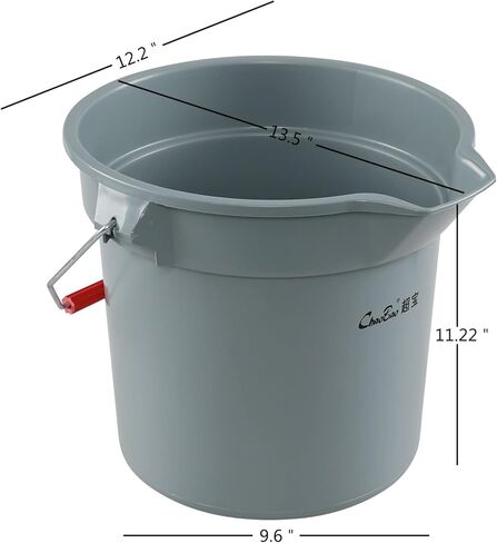 Saedy 4 Pack Round Commercial Cleaning Bucket, 14 Quart Plastic Water Bucket with Handle, Grey Havy Duty Utility Pail Bucket in Kuwait