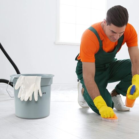 Saedy 4 Pack Round Commercial Cleaning Bucket, 14 Quart Plastic Water Bucket with Handle, Grey Havy Duty Utility Pail Bucket in Kuwait