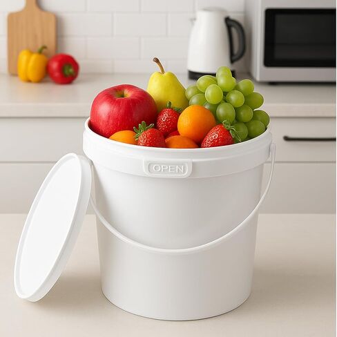 10 Pcs Plastic Bucket with Lid, 1.5 Quart Thickened Storage Bucket, Paint Buckets Pails Paint Cans for Storing Paint, Pigments, Food, Feed, Etc in Saudi Arabia