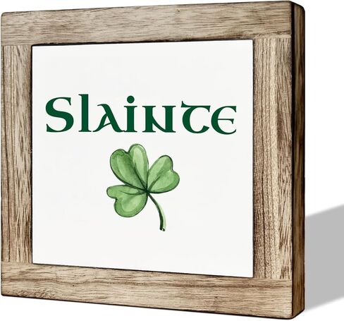 ST Patrick's Day Decor, Wooden Box Signs for Home Decor, Heart Shamrock Decor, Farmhouse Decor for Front Door Porch, Table Decor Art, Lucky Wood Sign Plaque, Spring Decor, St. Patrick's Day Gift in Saudi Arabia