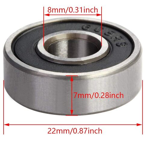 Othmro 8Pcs 608-2RS Deep Groove Ball Bearings, Double Rubber Sealed Bearings, High Carbon Steel Roller Guide Bearings 0.31x0.87x0.28inch for Scooters Skateboards Ship Rudder Shafts Dental Equipment in Saudi Arabia