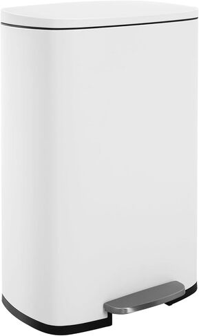 13 Gallon/50 L Garbage Can Kitchen Trash Can with Lid for Office Bedroom Bathroom Step Trash Bin Fingerprint-Proof Brushed Stainless Steel 13 Gallon / 50 Liter in Saudi Arabia