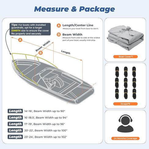 RVMasking Waterproof Boat Cover 20-22 ft, 1400D Heavy Duty Middle Reinforced Marine Grade Trailerable Cover, Fits 20'-22' V-Hull Tri-Hull Bass Boat Runabout Fish Ski Boat with Storage Bag, Gray in Kuwait