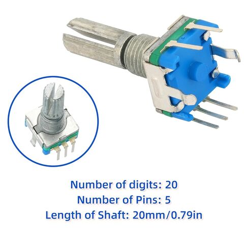 6 Pcs EC11 Rotary Encoder with Push Button 5 Pins 360 Degree Code Switch and Knob Cap Compatible with for Arduino in Kuwait