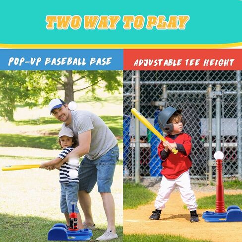 Baseball Training Tee Ball Popper,Pop Up Baseball Trainer,Adjustable Hitting Tee for Perfect Swings,Batting Machine for Practicing Hitting Without a Pitcher in Kuwait