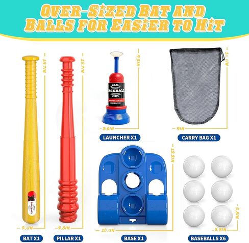 Baseball Training Tee Ball Popper,Pop Up Baseball Trainer,Adjustable Hitting Tee for Perfect Swings,Batting Machine for Practicing Hitting Without a Pitcher in Kuwait