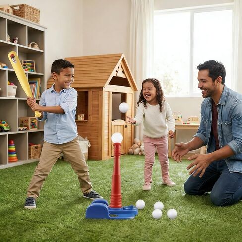 Baseball Training Tee Ball Popper,Pop Up Baseball Trainer,Adjustable Hitting Tee for Perfect Swings,Batting Machine for Practicing Hitting Without a Pitcher in Kuwait