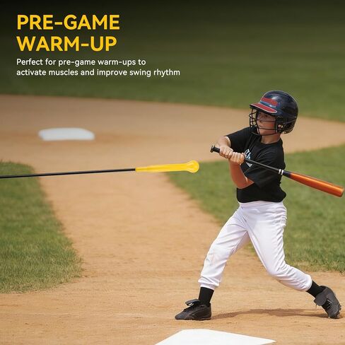 مدرب تأرجح عصا ضرب البيسبول من KRUI، معدات تدريب بيسبول سوفتبول مقاس 54 بوصة مع حزام قبضة، أداة تدريب مثالية فردية لميكانيكا التأرجح والتنسيق بين اليد والعين in Kuwait
