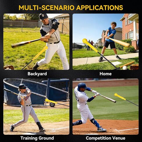 مدرب تأرجح عصا ضرب البيسبول من KRUI، معدات تدريب بيسبول سوفتبول مقاس 54 بوصة مع حزام قبضة، أداة تدريب مثالية فردية لميكانيكا التأرجح والتنسيق بين اليد والعين in Kuwait