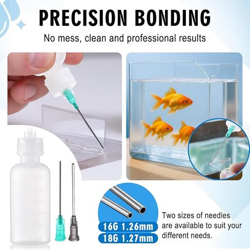 Dreyoo 5.5oz Acrylic Cement with Applicator Bottle, 2 Needle, 1 Needle Cleaning Tool and 1 Funnel, Clear Acrylic Glue for Plexiglass, Sheets, Precise Application, Repair Assembly of Display Cases in Saudi Arabia