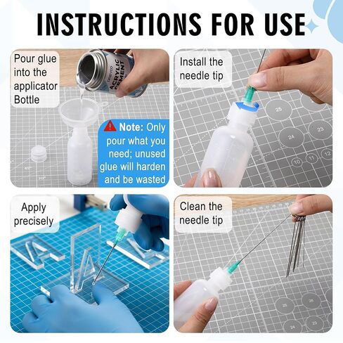 Dreyoo 5.5oz Acrylic Cement with Applicator Bottle, 2 Needle, 1 Needle Cleaning Tool and 1 Funnel, Clear Acrylic Glue for Plexiglass, Sheets, Precise Application, Repair Assembly of Display Cases in Saudi Arabia