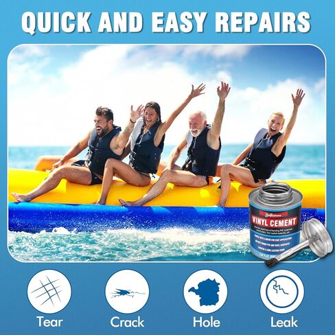 Vinyl Cement with Brush, Vinyl Glue for Inflatables, High Strength PVC Cement for Pool Liners, Tarps, Hot Tubs, Air Mattresses (2.02 oz.) in Kuwait