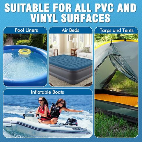 Vinyl Cement with Brush, Vinyl Glue for Inflatables, High Strength PVC Cement for Pool Liners, Tarps, Hot Tubs, Air Mattresses (2.02 oz.) in Kuwait
