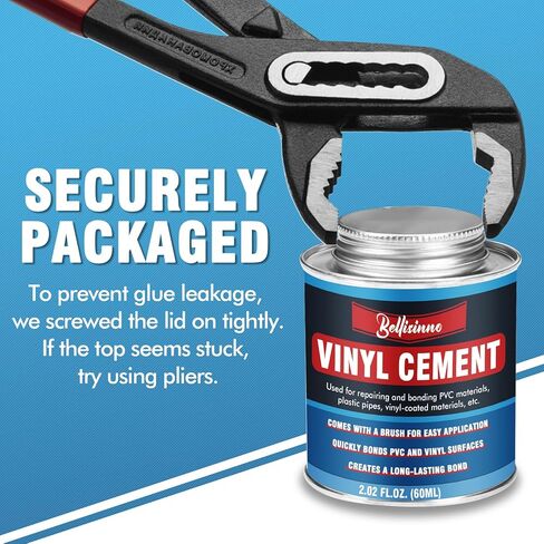 Vinyl Cement with Brush, Vinyl Glue for Inflatables, High Strength PVC Cement for Pool Liners, Tarps, Hot Tubs, Air Mattresses (2.02 oz.) in Kuwait