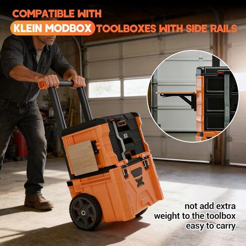 Folding Work Table Bracket Mount for Klein MODbox with Rail Mount, Toolbox Side Mounting Stand, Allows for Mounting Additional Desktop, Extended Workbench Stand, Desktop Not Included in Kuwait