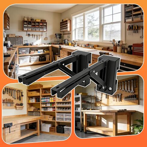 Folding Work Table Bracket Mount for Klein MODbox with Rail Mount, Toolbox Side Mounting Stand, Allows for Mounting Additional Desktop, Extended Workbench Stand, Desktop Not Included in Kuwait