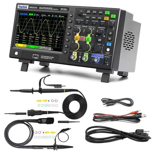 Hantek Digital Oscilloscope DSO2D20 200 MHz with Dual Channels Lab Oscilloscope 2GSa/s Sample Rate with 1CH 25MHz Arbitary Waveform Generator 7 inch LCD (200MHz/2+1CH/Hantek DSO2D20) in Saudi Arabia