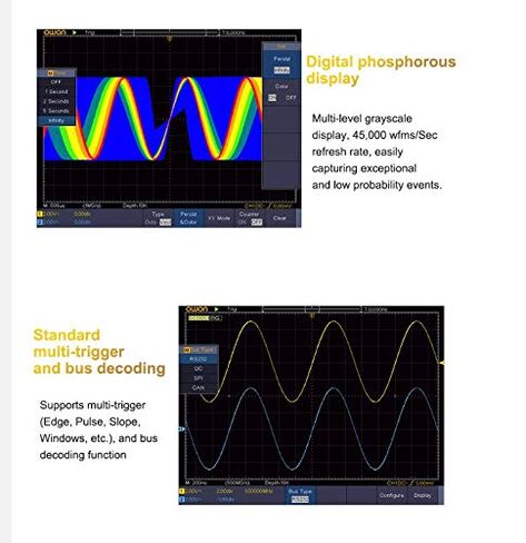 Owon SDS1202 Digital Storage Oscilloscope 2 Channels 200Mhz Bandwidth 7'' Handheld LCD Display Portable USB Oscilloscopes in Saudi Arabia