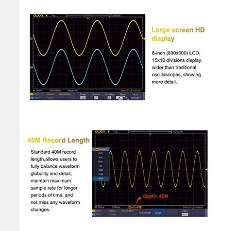 Owon SDS1202 Digital Storage Oscilloscope 2 Channels 200Mhz Bandwidth 7'' Handheld LCD Display Portable USB Oscilloscopes in Saudi Arabia
