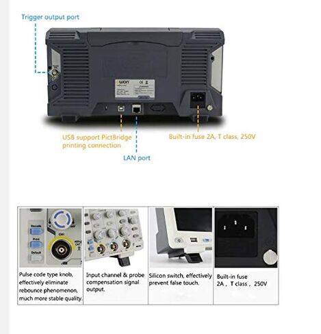 Owon SDS1202 Digital Storage Oscilloscope 2 Channels 200Mhz Bandwidth 7'' Handheld LCD Display Portable USB Oscilloscopes in Saudi Arabia