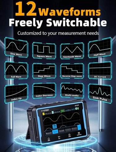 (FNIRSI 2C53P) 3 in 1 Oscilloscope/Multimeter/DDS Signal Generator, Handheld Tablet Touchscreen Digital Automotive Oscilloscope Portable 2 Channel 50MHz, 250Ms/S, 19999 Counts in Kuwait