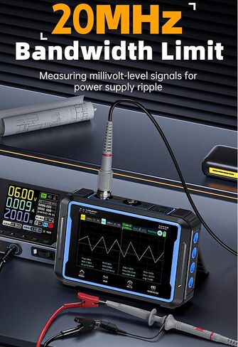 (FNIRSI 2C53P) 3 in 1 Oscilloscope/Multimeter/DDS Signal Generator, Handheld Tablet Touchscreen Digital Automotive Oscilloscope Portable 2 Channel 50MHz, 250Ms/S, 19999 Counts in Kuwait