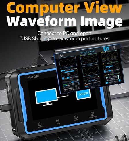 (FNIRSI 2C53P) 3 in 1 Oscilloscope/Multimeter/DDS Signal Generator, Handheld Tablet Touchscreen Digital Automotive Oscilloscope Portable 2 Channel 50MHz, 250Ms/S, 19999 Counts in Kuwait