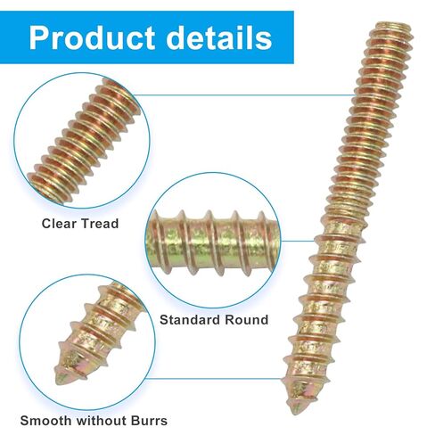 20 Pcs 1/4-20 x 2 Hanger Bolts, Double Head Screws Self Drilling Wood Dowel Screws with Hanger Bolt Driver, Carbon Steel Fasteners for Stairs, Furniture, and DIY Projects in Saudi Arabia