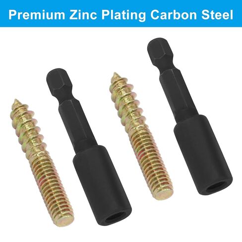 20 Pcs 1/4-20 x 2 Hanger Bolts, Double Head Screws Self Drilling Wood Dowel Screws with Hanger Bolt Driver, Carbon Steel Fasteners for Stairs, Furniture, and DIY Projects in Saudi Arabia