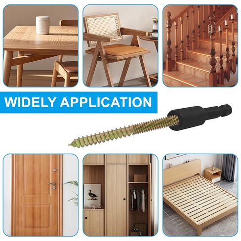 20 Pcs 1/4-20 x 2 Hanger Bolts, Double Head Screws Self Drilling Wood Dowel Screws with Hanger Bolt Driver, Carbon Steel Fasteners for Stairs, Furniture, and DIY Projects in Saudi Arabia