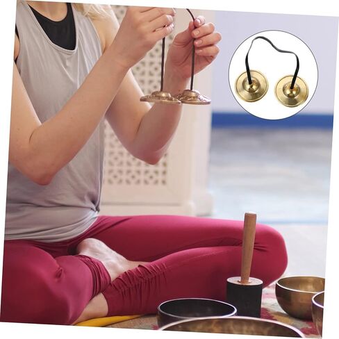 1Pc Cymbal Bell Practical Meditation Chime for Yoga and Buddhism Durable Brass Tingsha for Beginners and Experienced Practitioners Temple Supply in Saudi Arabia