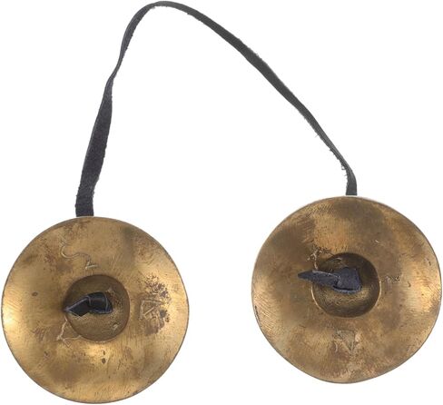 1Pair Copper Finger Cymbals for Dance Yoga Durable Percussion Instrument with Sound Quality Lightweight Portable for Spiritual Practices and Cultural Events in Kuwait