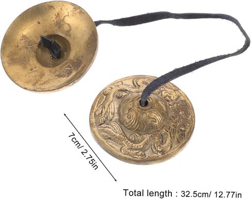 1Pair Copper Finger Cymbals for Dance Yoga Durable Percussion Instrument with Sound Quality Lightweight Portable for Spiritual Practices and Cultural Events in Kuwait