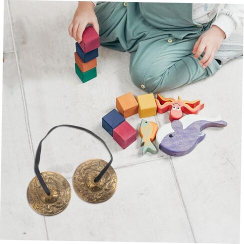 1Pair Copper Finger Cymbals for Dance Yoga Durable Percussion Instrument with Sound Quality Lightweight Portable for Spiritual Practices and Cultural Events in Kuwait