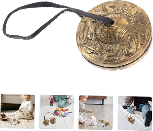1Pair Copper Finger Cymbals for Dance Yoga Durable Percussion Instrument with Sound Quality Lightweight Portable for Spiritual Practices and Cultural Events in Kuwait