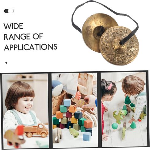 1Pair Copper Finger Cymbals for Dance Yoga Durable Percussion Instrument with Sound Quality Lightweight Portable for Spiritual Practices and Cultural Events in Kuwait